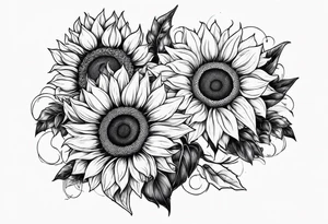 band tattoo with two sunflowers on it tattoo idea