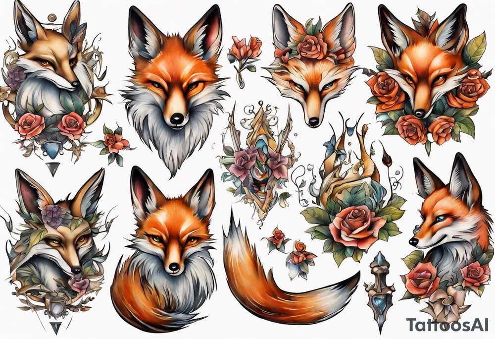 Eulenfuchs fantasie tattoo idea
