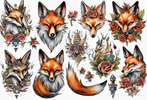 Eulenfuchs fantasie tattoo idea
