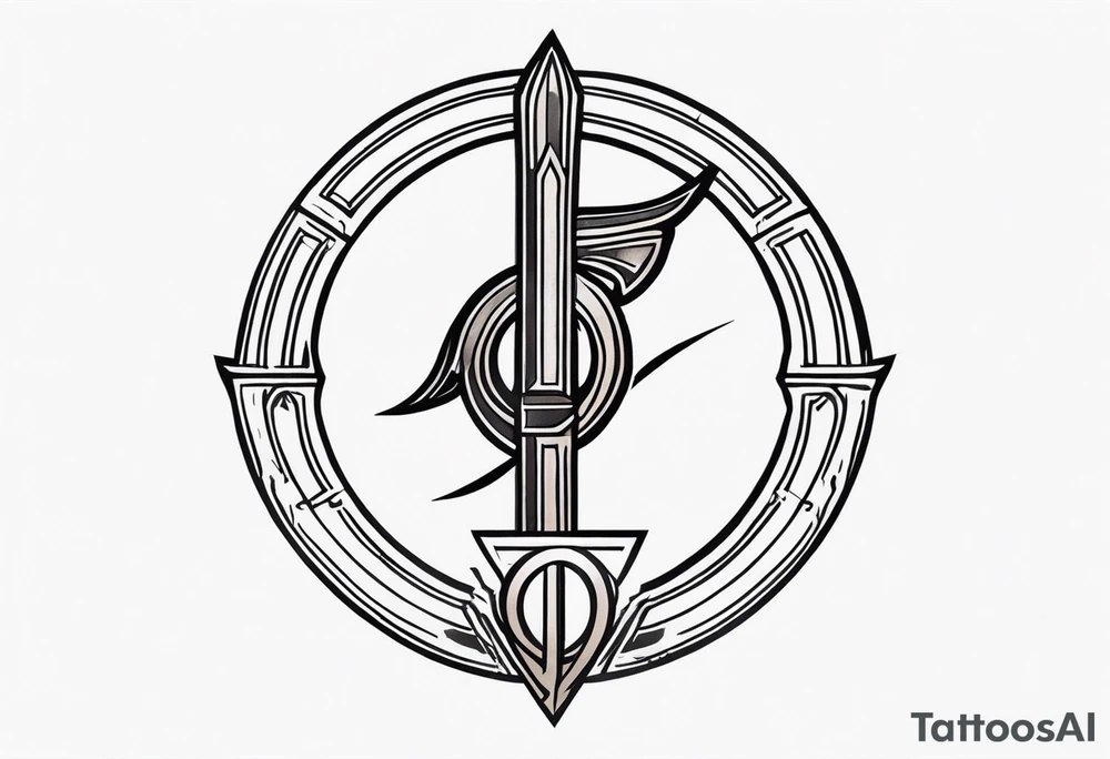 Ancient spartan in a trinity symbol tattoo idea