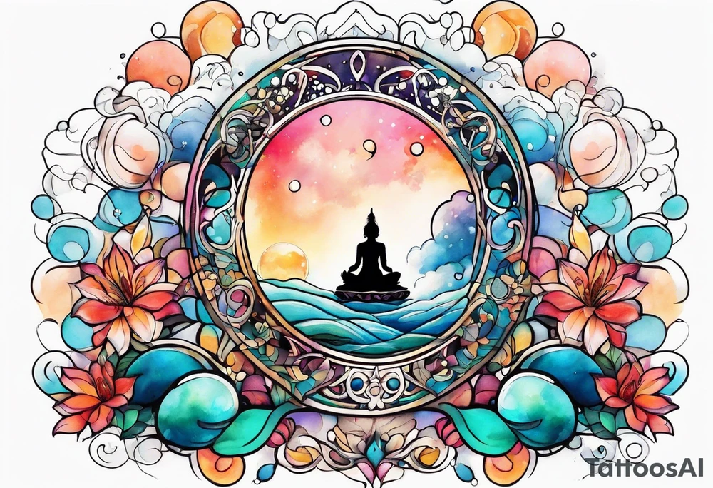 Meditation and bubbles tattoo idea