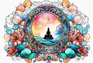 Meditation and bubbles tattoo idea