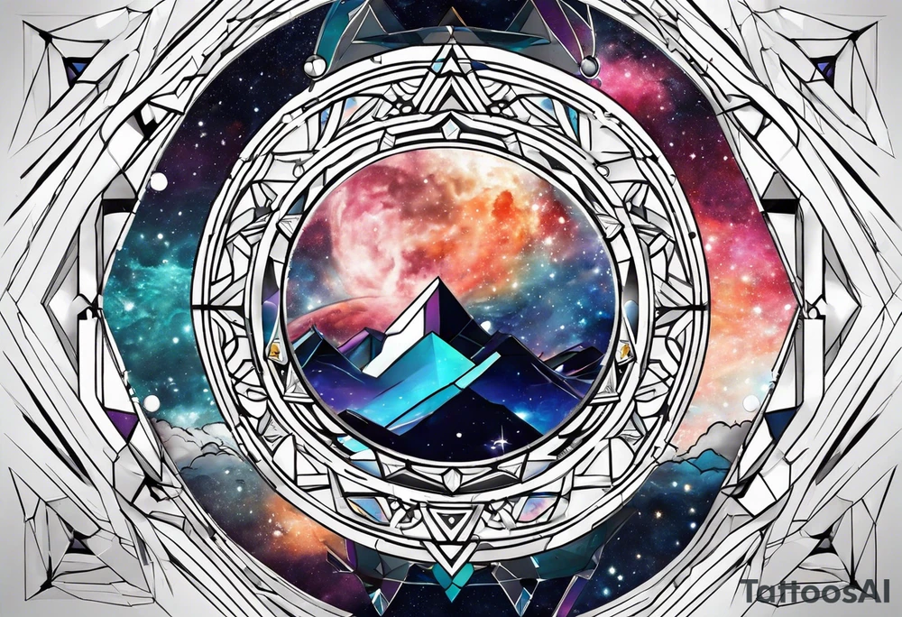 Secret geometry in the space galaxy tattoo idea