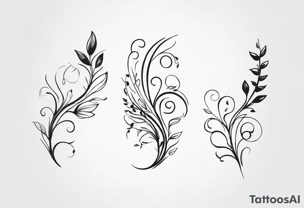 Matching friend tattoos, floral, vines, tiny and minimal, for side of rib tattoo idea