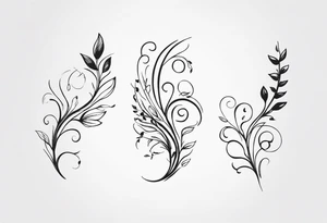 Matching friend tattoos, floral, vines, tiny and minimal, for side of rib tattoo idea