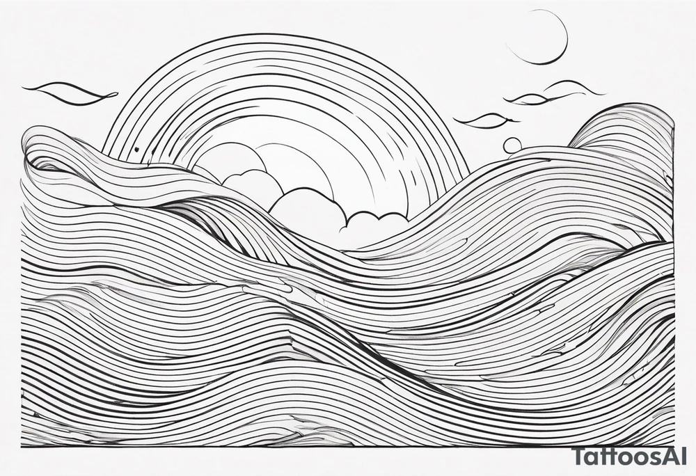 background wind or water with curved lines tattoo idea