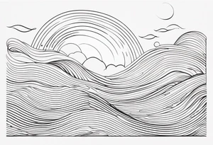 background wind or water with curved lines tattoo idea