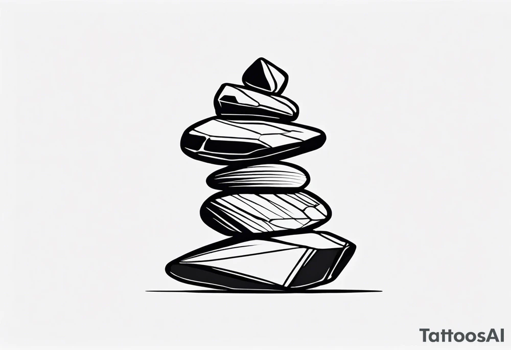 A stack of rocks balancing on top of each other tattoo idea