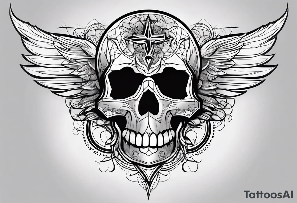 Lightning coming from cross tattoo idea