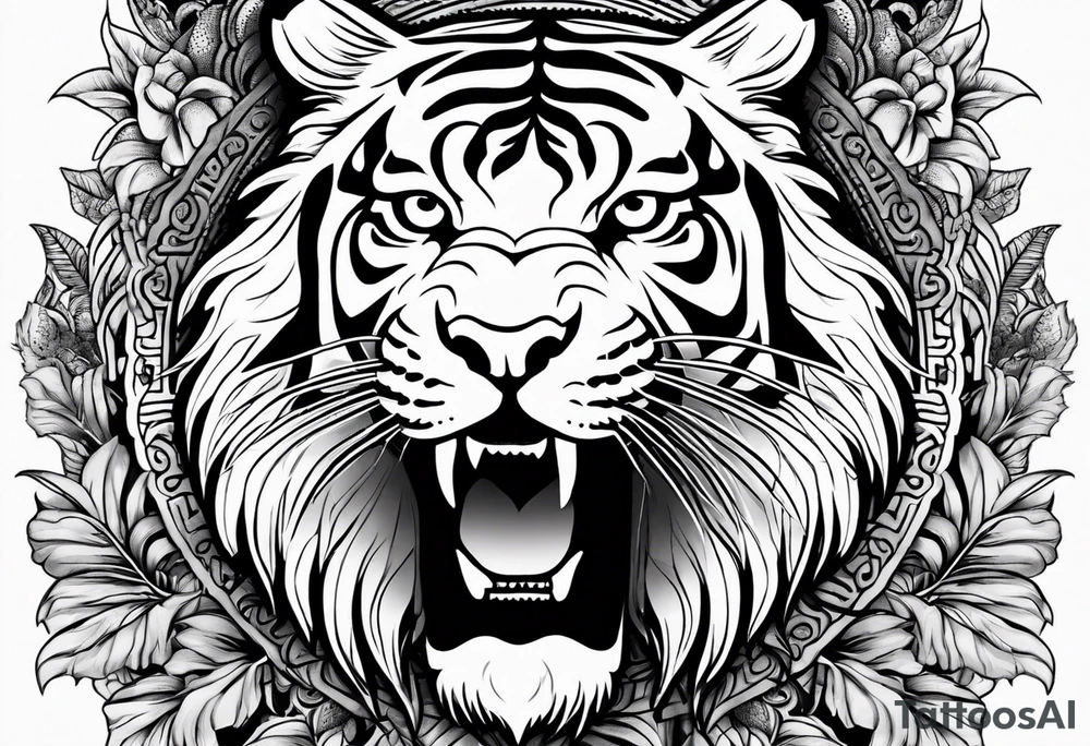 full tiger body tattoo idea