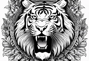 full tiger body tattoo idea