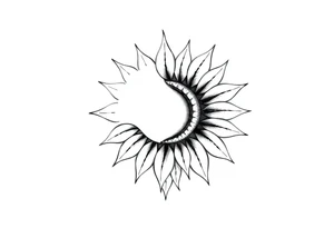 Half sun half sunflower tattoo idea