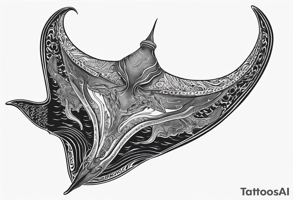 Giant 
Manta ray in thai tattoo idea
