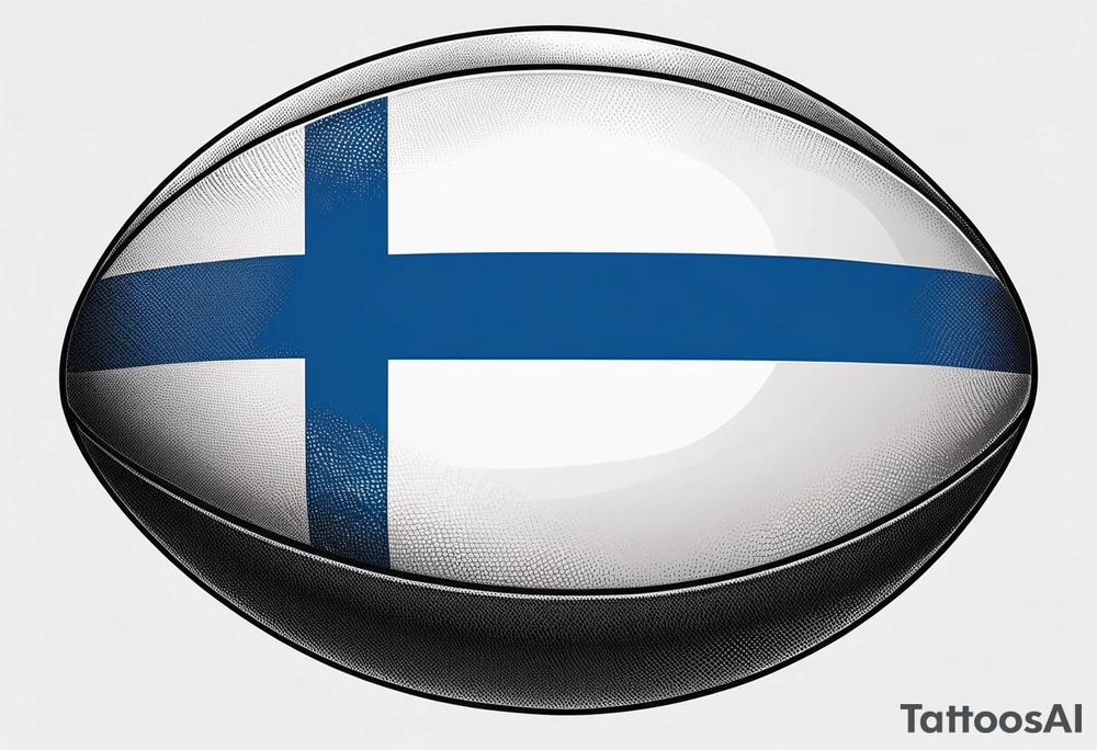 Rugby ball with Finland flag tattoo idea