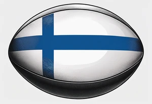 Rugby ball with Finland flag tattoo idea