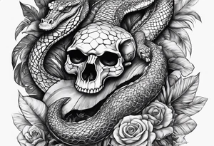 Arm sleeve with skulls alligators and  pythons tattoo idea