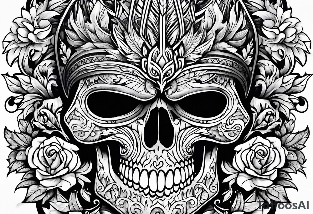Phoenix mexican skullstyle tattoo idea