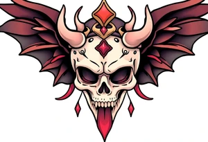 mystical  bringer of death head tattoo idea