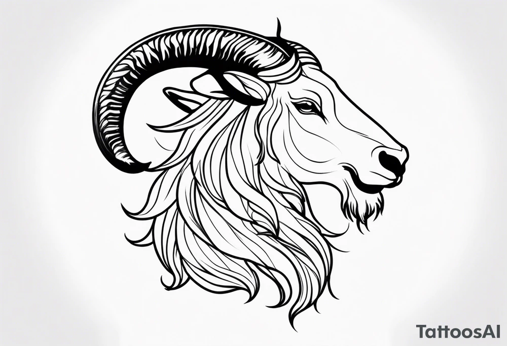 capricorn with beard tattoo idea