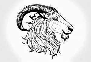 capricorn with beard tattoo idea