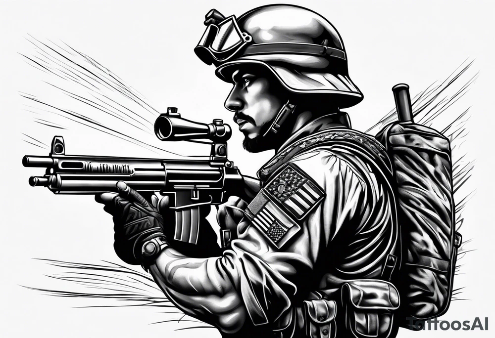 SS soldier side profile tattoo idea