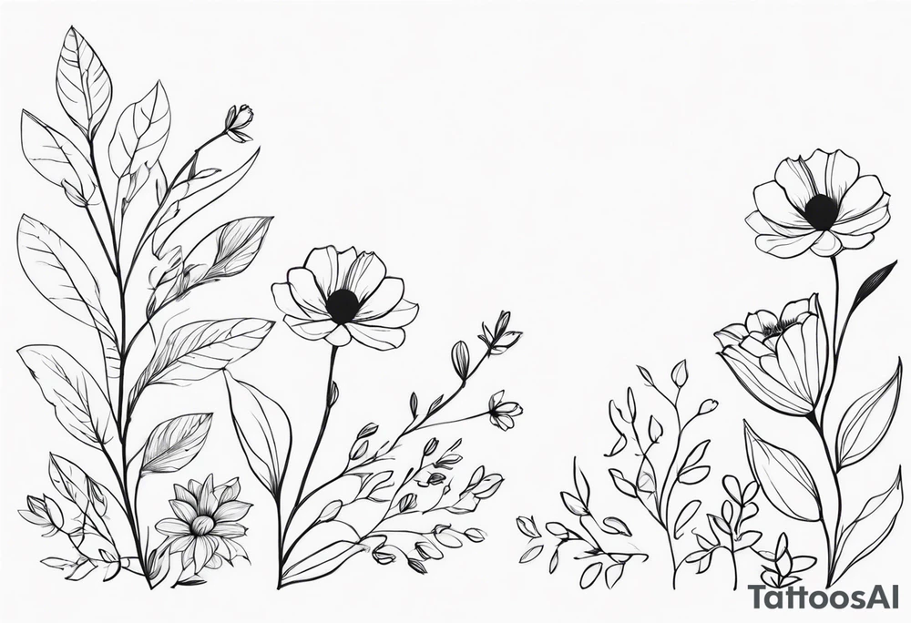 Delicate flowers that symbolise strength, growth and healing. Going to boarder an existing tattoo. tattoo idea