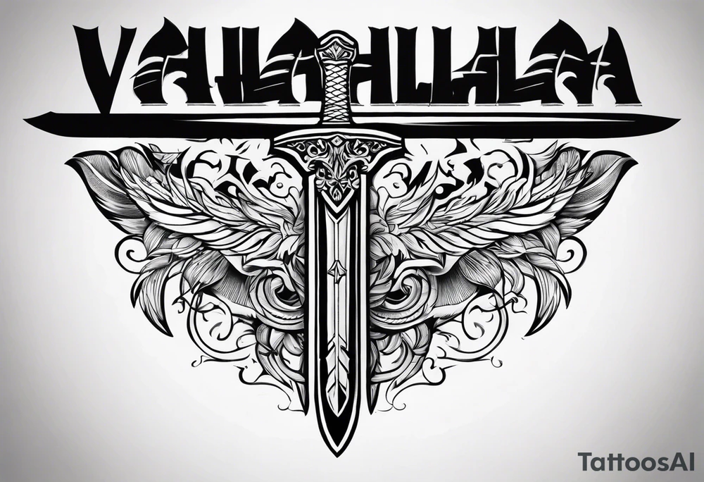 Valhalla sword tattoo idea