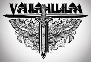 Valhalla sword tattoo idea