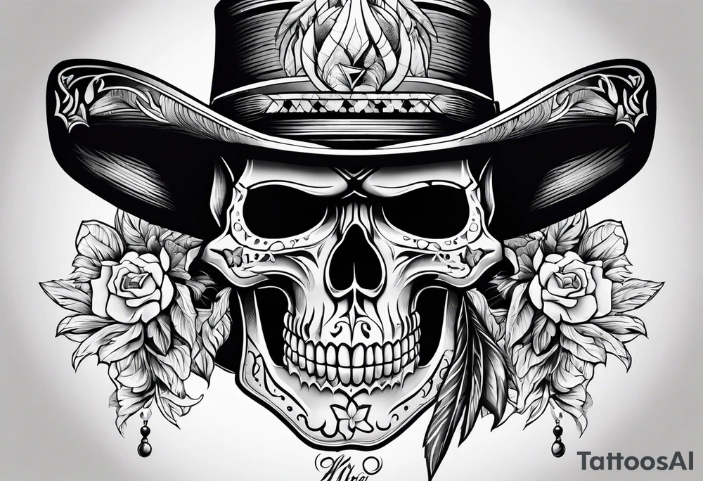 cowboy skull tattoo idea