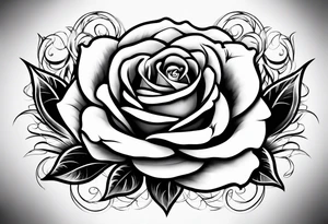 Rose with flame with the “fire rose” symbol tattoo idea