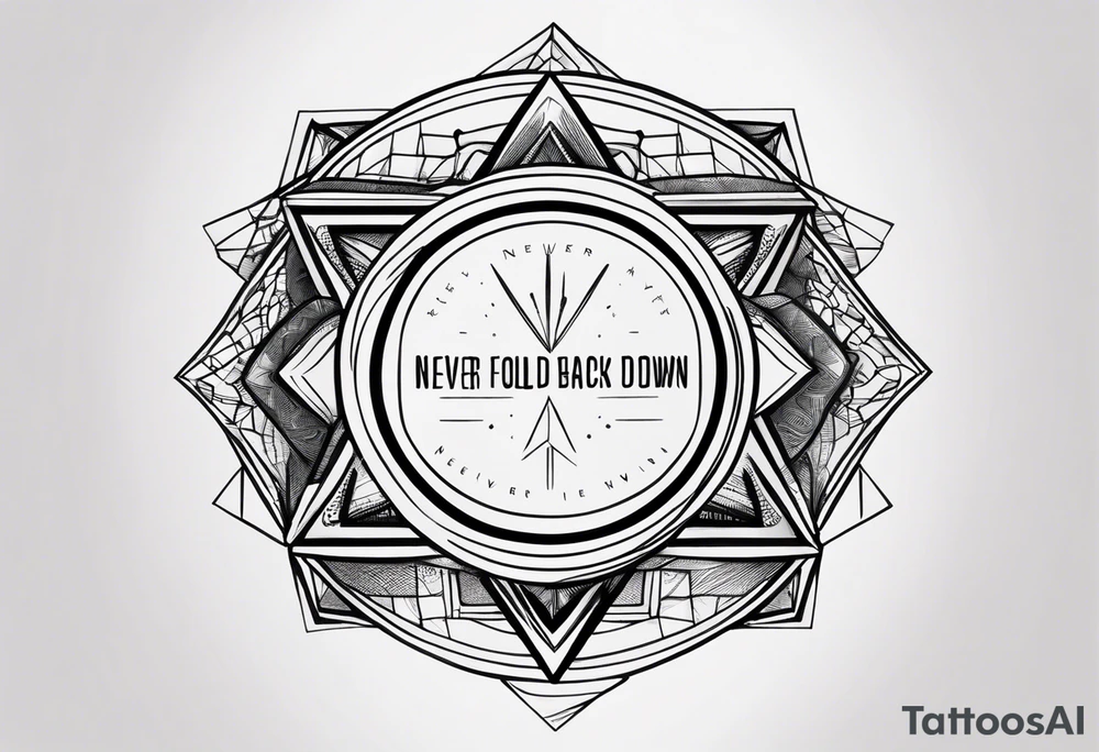 Minimalist design for a small tattoo with quote " never fold never back down" tattoo idea Minimalist design for a small tattoo with quote " never fold never back down" tattoo idea