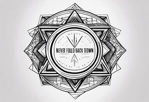 Minimalist design for a small tattoo with quote " never fold never back down" tattoo idea