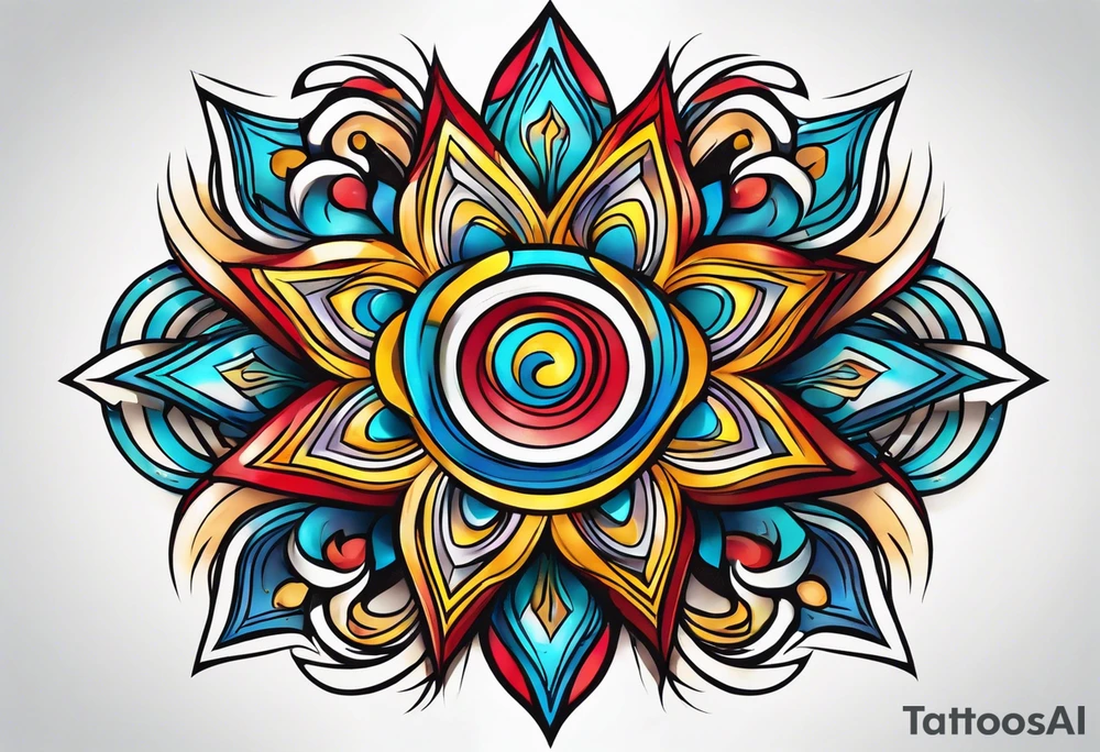 Swirly star tattoo idea