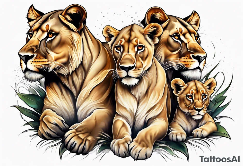 Lioness & Cubs tattoo idea