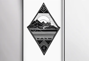 guam theme, modern, minimalist, triangle border tattoo idea