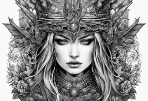 the goddess nemesis sword scary blood hell tattoo idea
