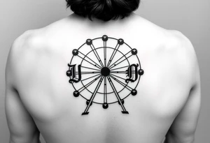 Can you create a  Ferris wheel in a very minimalist way with each of our initials? Those would be for a tattoo and our initials  are for : Carmen , Andrea , Duanny and Mario tattoo idea