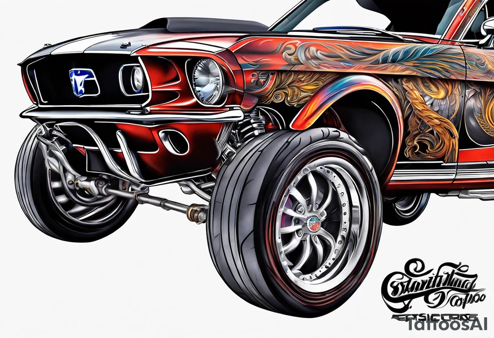 eyeball scorpion ford mustang burnout tattoo idea