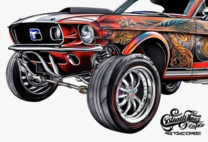 eyeball scorpion ford mustang burnout tattoo idea