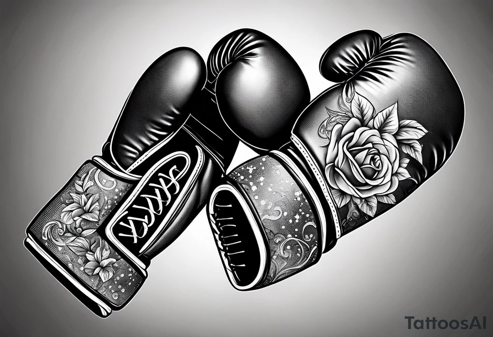 Boxing gloves mother and children tattoo idea