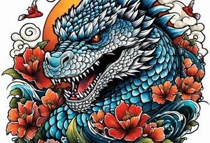 Godzilla and a Koi fish tattoo idea
