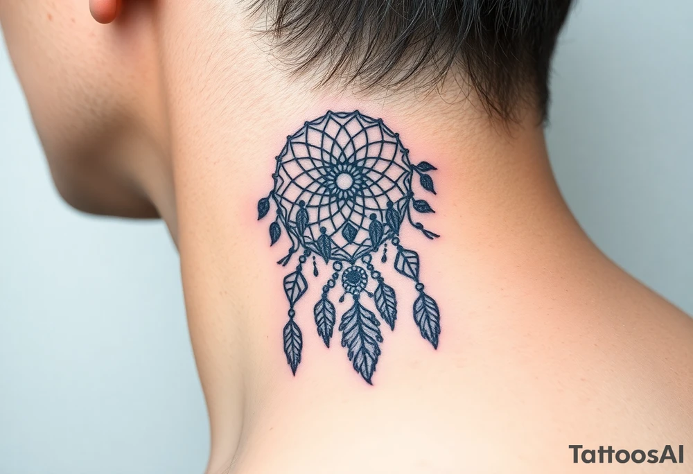 Name Nia in a  dreamcatcher tattoo idea