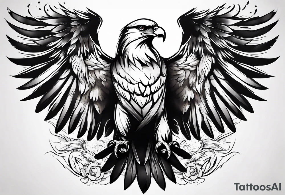 Dove and Eagle circling tattoo idea