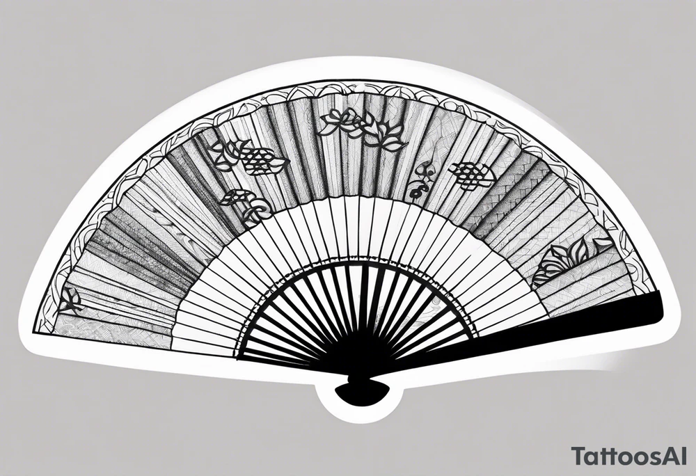 Black Japanese fan tattoo idea