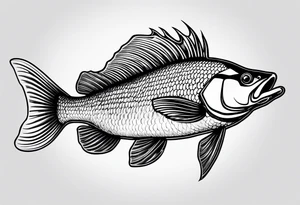 walleye fish simple small tattoo idea