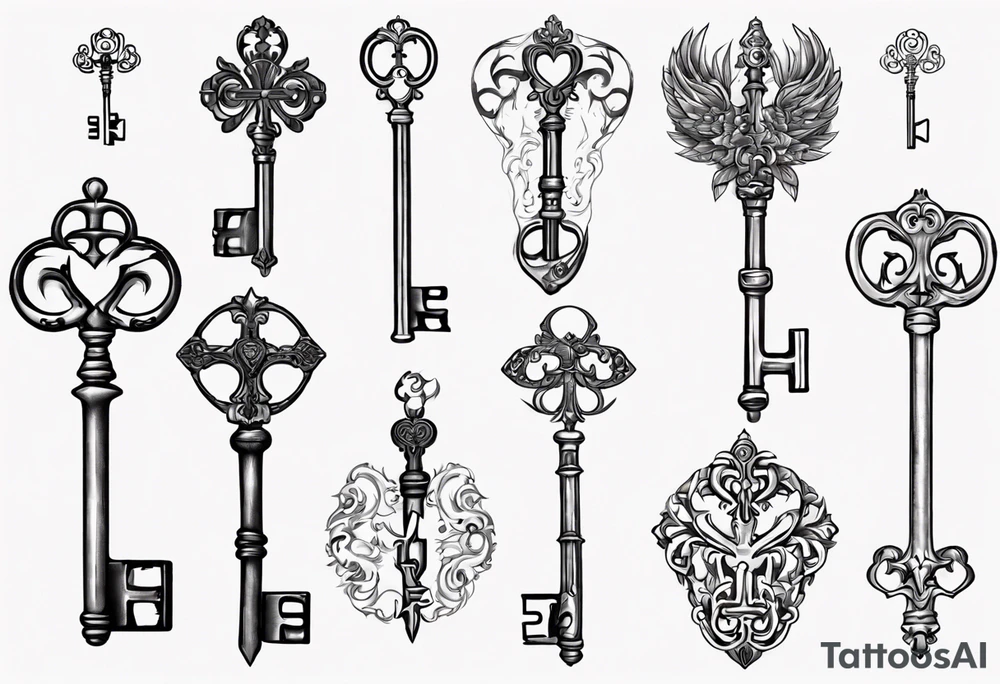 Skeleton key name tattoo idea