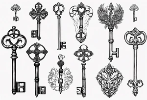 Skeleton key name tattoo idea