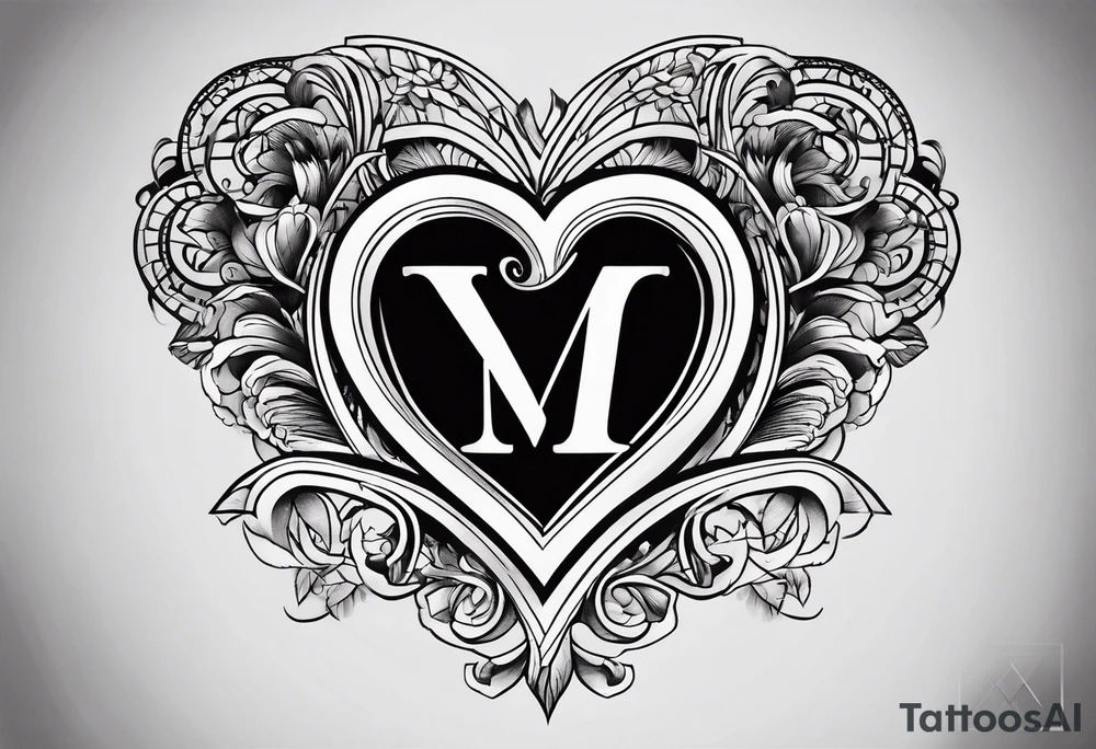 Roman numeral heart tattoo idea