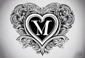 Roman numeral heart tattoo idea