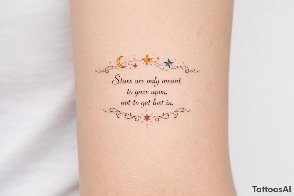 Stars are only meant to gaze upon not to get lost in tattoo idea